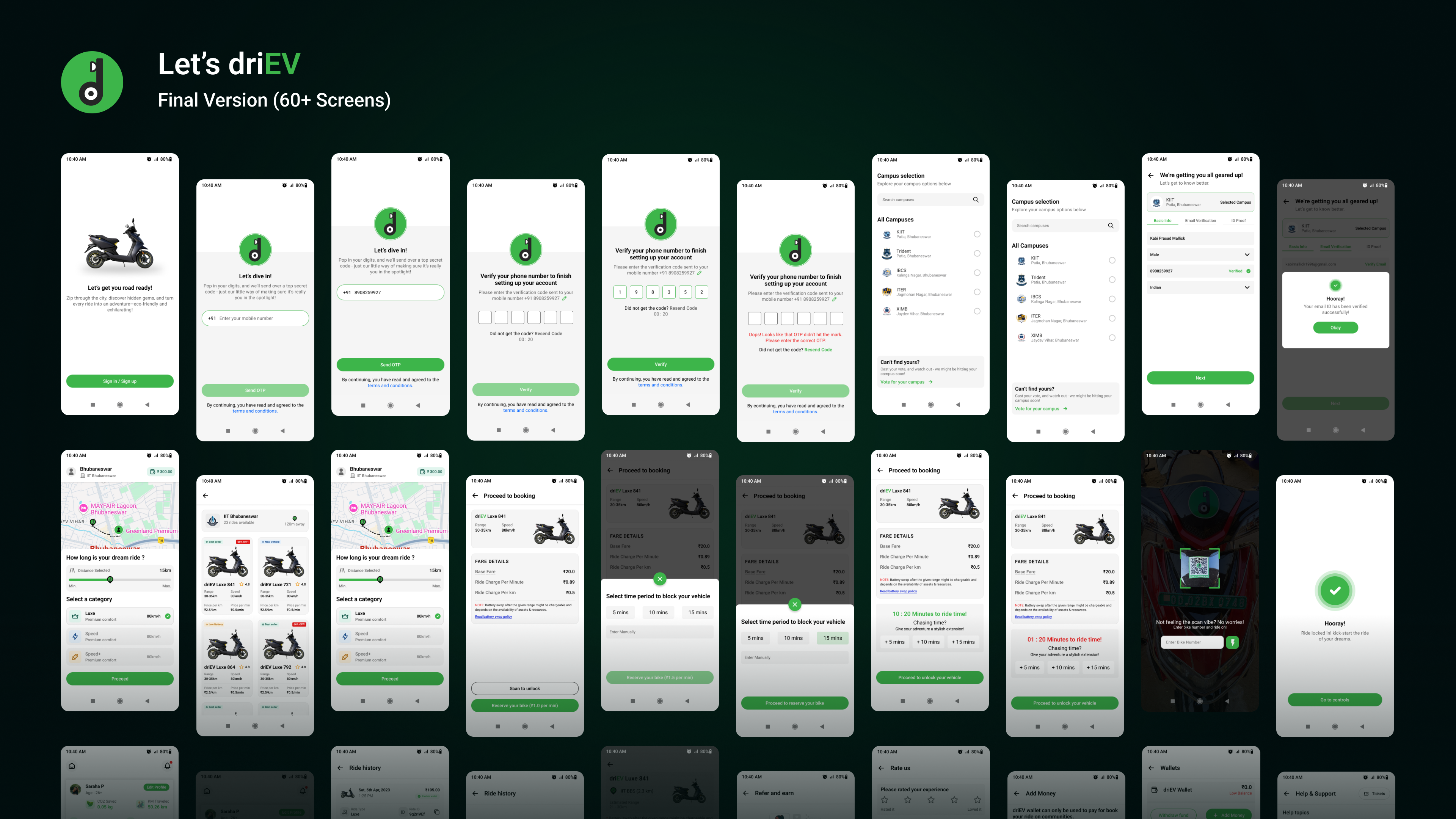 V2 screens — pre-book flow